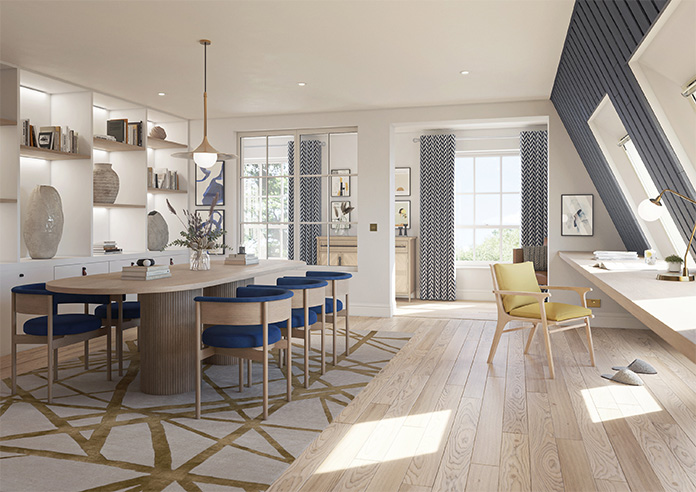 Chevron Stripe, Navy - Made to Measure Curtains - Image 8